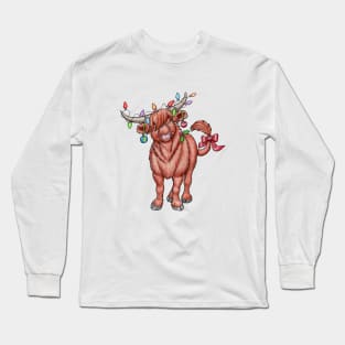 Mooey Christmas!  Christmas Highland Cow Long Sleeve T-Shirt